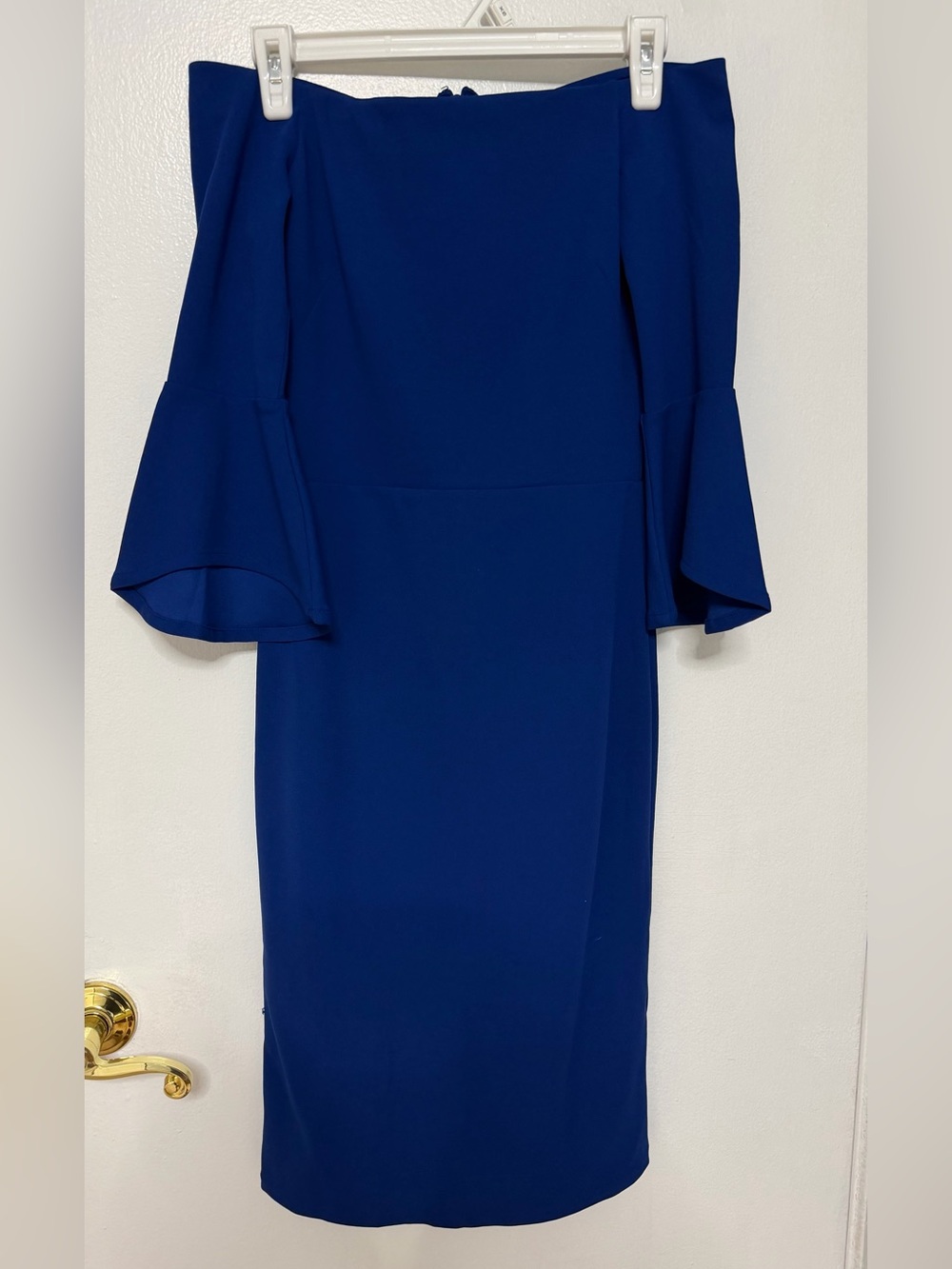 H&M Royal Blue Off-Shoulder Midi Dress
